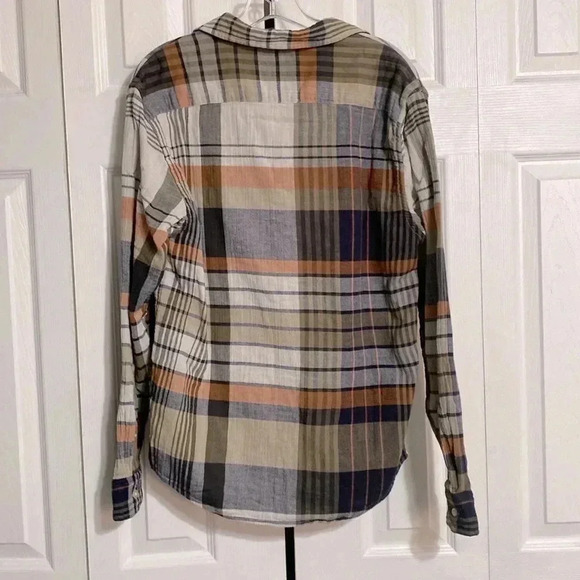 Banana Republic mens plaid cotton button down untucked slim fit shirt size SMALL - Picture 8 of 12